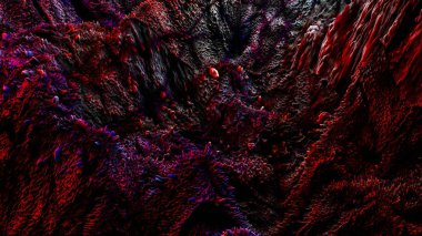 Harika manzara. gezegenin yüzeyine. 3D render