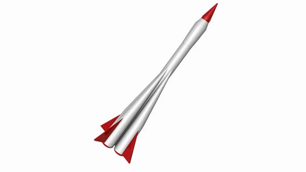 Plastic Rocket Model White Background Rendering — Stock Photo, Image