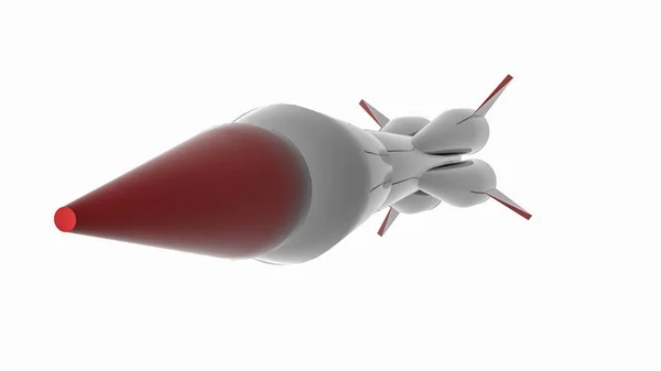 Пластиковая Модель Ракеты Белом Фоне Рендеринг — стоковое фото