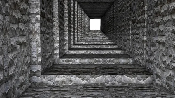 taş üç boyutlu tonnel. 3D render
