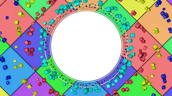 Абстрактный Разноцветный Фон Белым Круглым Отверстием Трехмерная Иллюстрация Рендеринг — стоковое фото