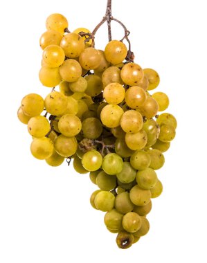 olgun sarı üzüm demet. beyaz bir arka plan üzerinde