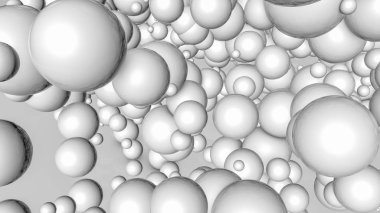birçok gri üç boyutlu küreler. 3D render