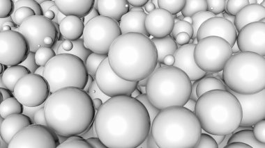 birçok gri üç boyutlu küreler. 3D render