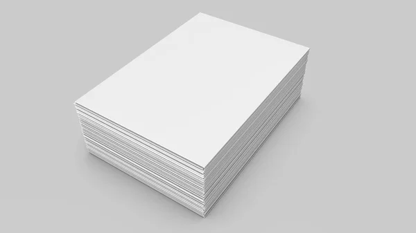 Stapels Van Witte Vellen Papier Een Grijze Achtergrond Rendering — Stockfoto