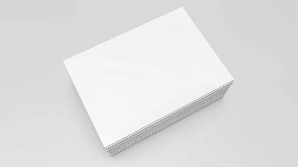 Stacks White Sheets Paper Gray Background Rendering — Stock Photo, Image