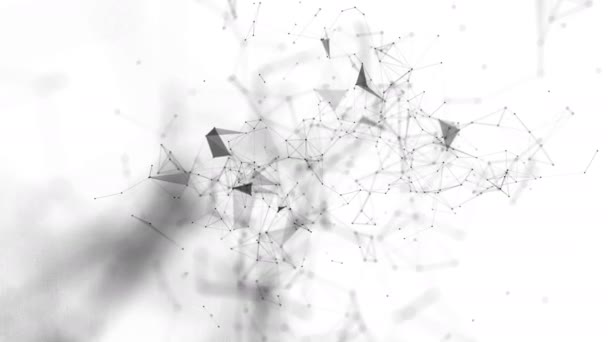 Zwarte Deeltjes Vliegen Een Witte Achtergrond Abstracte Achtergrond Rendering — Stockvideo