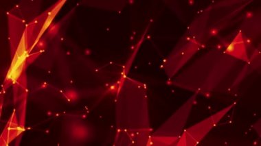 kırmızı turuncu parçacıklar yavaş siyah bir arka plan karşı hareket edin. 3D render