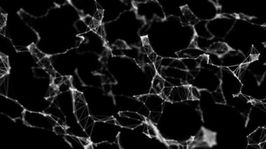 Beyaz parçacıklar yavaş siyah bir arka plan karşı hareket edin. 3D render