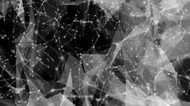 Beyaz parçacıklar yavaş siyah bir arka plan karşı hareket edin. 3D render