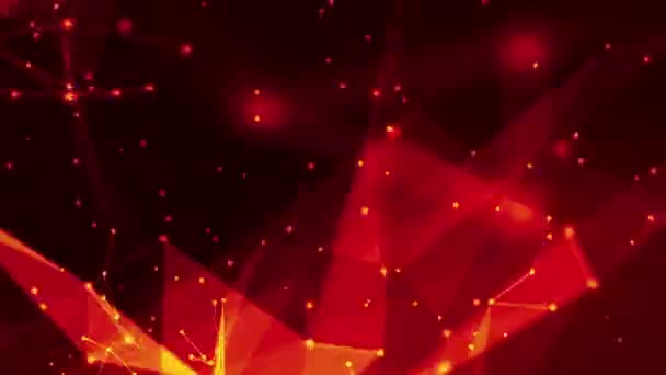 Червоні Помаранчеві Частинки Повільно Рухаються Чорному Тлі Візуалізація — стокове відео