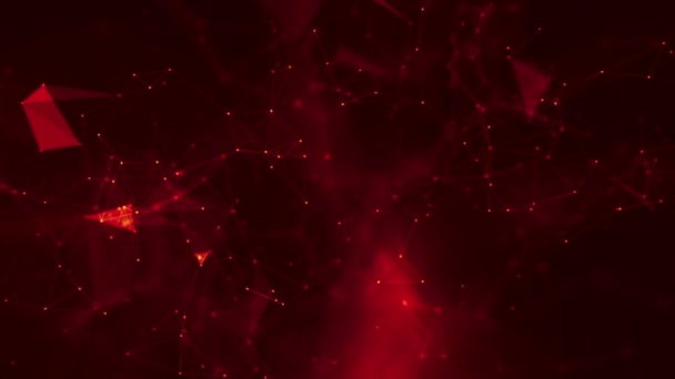 Rood Oranje Deeltjes Bewegen Langzaam Tegen Een Zwarte Achtergrond Rendering — Stockvideo