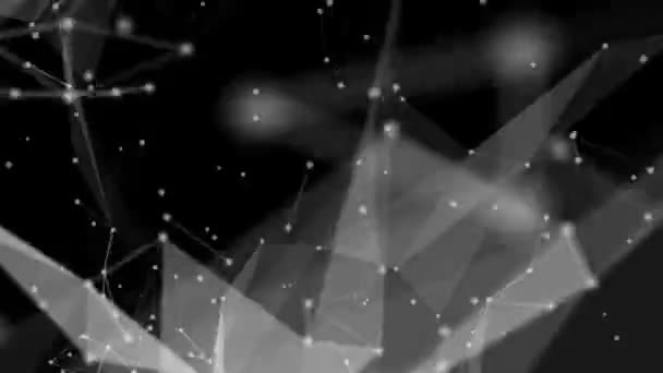 Λευκά Σωματίδια Κινούνται Αργά Μαύρο Φόντο Rendering — Αρχείο Βίντεο
