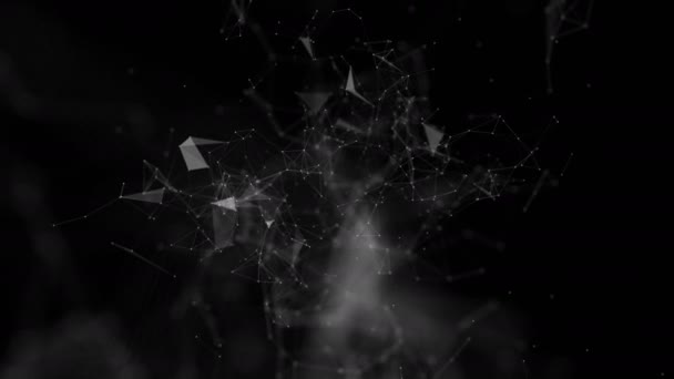 Weiße Partikel Bewegen Sich Langsam Vor Schwarzem Hintergrund Darstellung — Stockvideo
