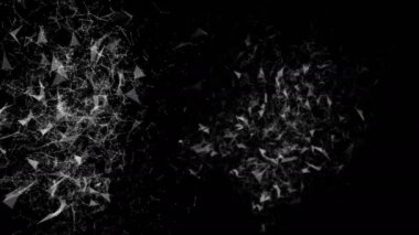 Beyaz parçacıklar yavaş siyah bir arka plan karşı hareket edin. 3D render