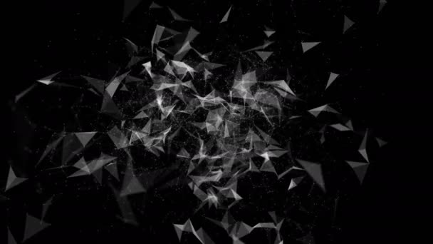 particules blanches se déplacent lentement sur un fond noir. Rendu 3d 