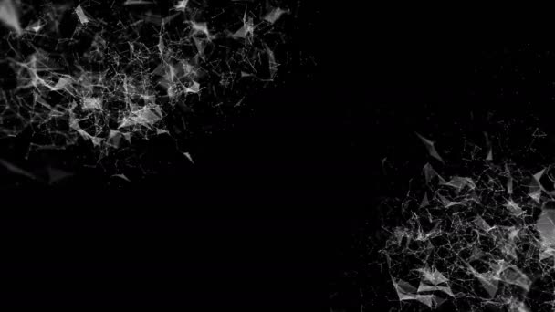 White Particles Move Slowly Black Background Rendering — Stock Video