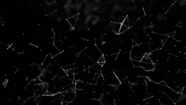 白色粒子在黑色背景下缓慢移动 — 图库视频影像