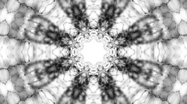 arka plan siyah bir zemin üzerine beyaz parçacıkların. kaleydoskop arka plan. 3D render