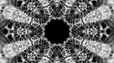 arka plan siyah bir zemin üzerine beyaz parçacıkların. kaleydoskop arka plan. 3D render