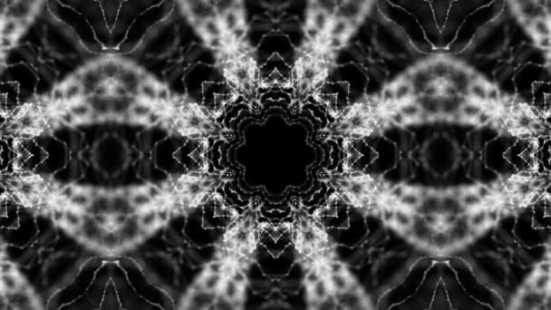 abstraktní pozadí bílých částic na černém pozadí. kaleidoskop pozadí. 3D vykreslování