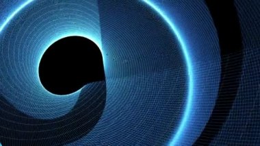 Soyut Mavi parçacıklar yavaşça. 3D render