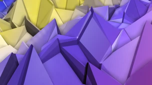 Langsam Bewegender Polygonaler Hintergrund Mit Niedrigem Polygonanteil Darstellung — Stockvideo