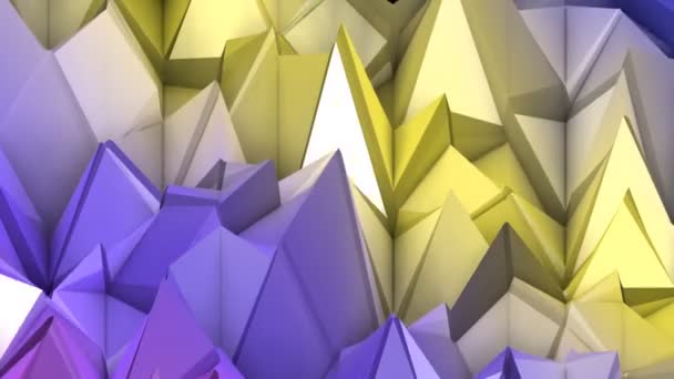 Slowly Moving Low Poly Polygonal Background Rendering — Stock Video