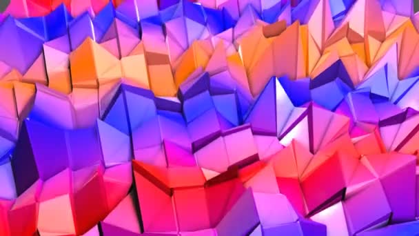 Slowly Moving Low Poly Polygonal Background Rendering — Stock Video