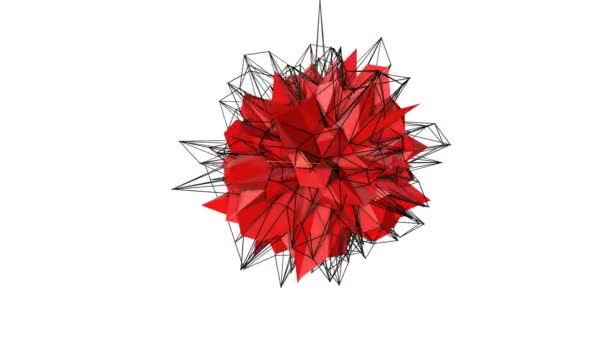 Figura Esférica Roja Abstracta Deforma Renderizado — Vídeo de stock