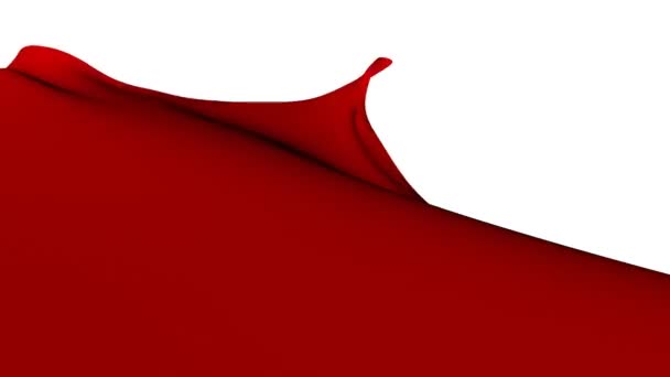 Rotes Tuch Flattert Wind Darstellung — Stockvideo