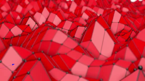 Low Polygonal Abstract Background Deforming Plane Rendering — Stock Video