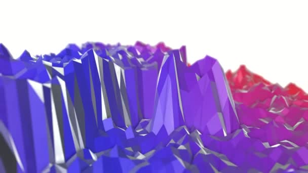 Deformando Plano Poligonal Bajo Fondo Abstracto Renderizado — Vídeo de stock