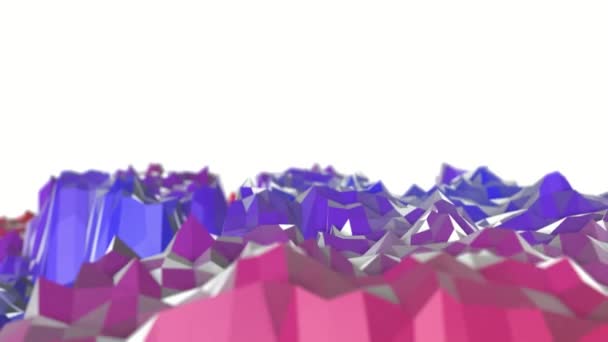 Deformando Plano Poligonal Bajo Fondo Abstracto Renderizado — Vídeos de Stock