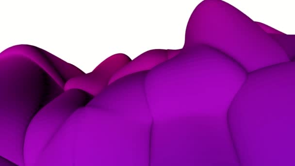 Отек Волнистой Пурпурной Поверхности Абстрактный Фон Рендеринг — стоковое видео