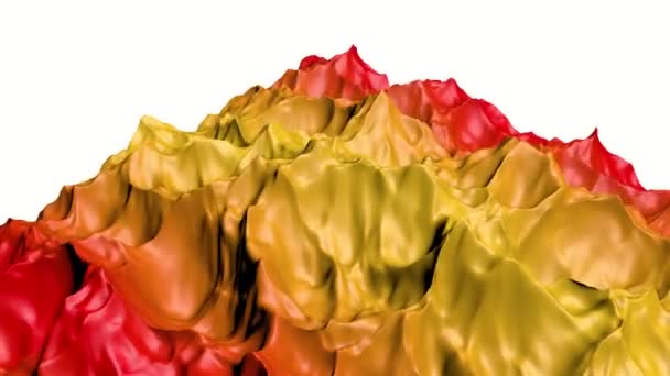 Деформирующая Волнообразная Разноцветная Поверхность Абстрактный Фон Рендеринг — стоковое видео