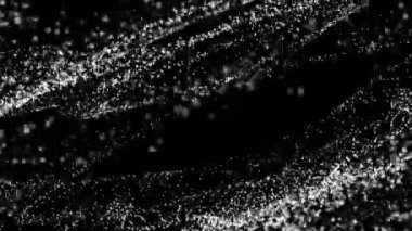 yavaş yavaş siyah bir arka plan üzerinde beyaz parçacıklar hareket ettirin. soyut arka plan. 3d render