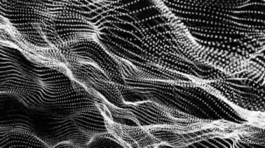 fütüristik formları beyaz parçacıklar yavaş siyah bir arka plan karşı hareket edin. arka plan. 3D render