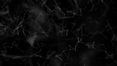 Beyaz yuvarlak parçacıkları tarafından prizine bir siyah arka plan üzerine taşıyın. arka plan. 3D render