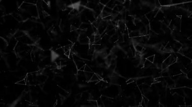 Beyaz yuvarlak parçacıkları tarafından prizine bir siyah arka plan üzerine taşıyın. arka plan. 3D render