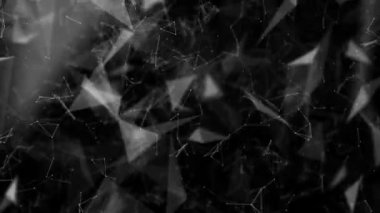 Beyaz yuvarlak parçacıkları tarafından prizine bir siyah arka plan üzerine taşıyın. arka plan. 3D render