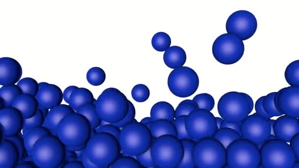 Blue Three Dimensional Spheres Fill Screen Rendering — Stock Video