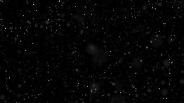 Beyaz parçacıklar bir siyah arka plan üzerine yavaşça. arka plan. 3D render