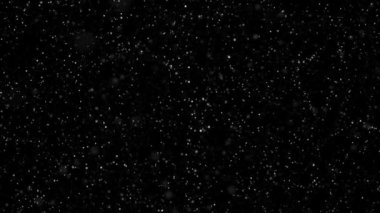 Beyaz parçacıklar bir siyah arka plan üzerine yavaşça. arka plan. 3D render