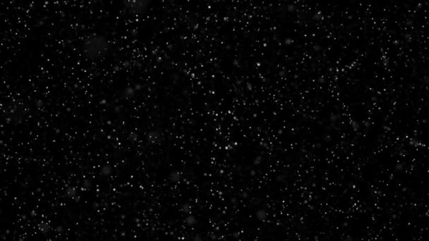 White Slowly Moving Particles Black Background Abstract Background Rendering — Stock Video