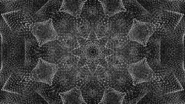 Geometrische Muster Beweglicher Weißer Teilchen Abstrakter Hintergrund Darstellung — Stockvideo