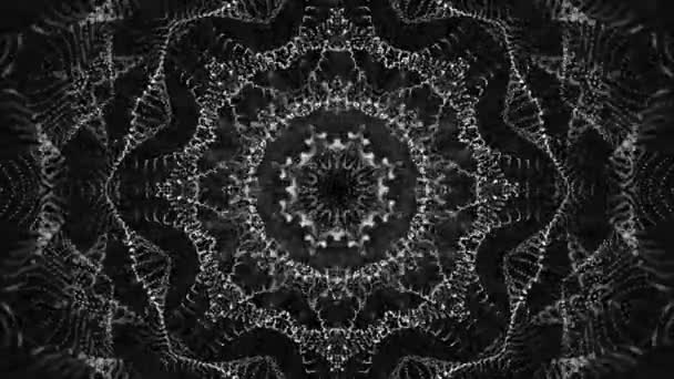 白い粒子の移動の幾何学模様 抽象的な背景 レンダリング — ストック動画