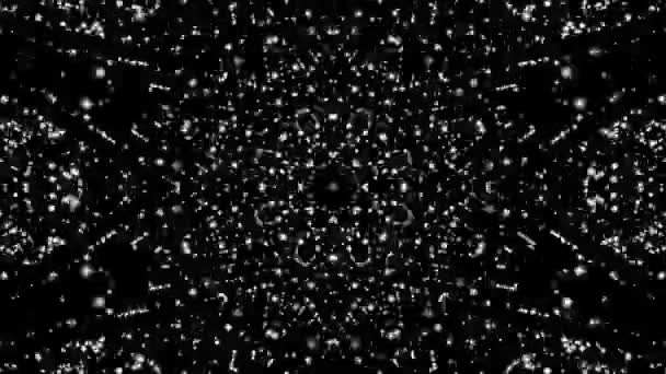 Geometriai Minták Mozgó Fehér Részecskék Absztrakt Háttér Leképezés — Stock videók
