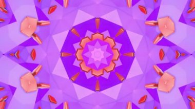 geometrik desenler mor. Soyut kaleydoskop arka plan. 3D render