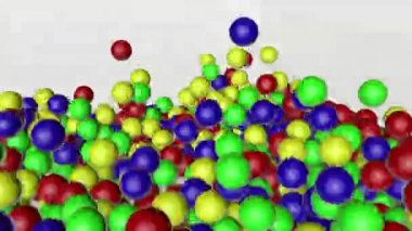 çok çok renkli üç boyutlu topları beyaz bir arka plan üzerine atlamak. 3D render